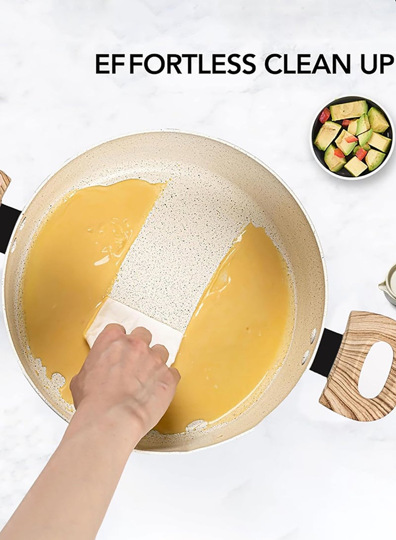 Garlo Nonstick Stock Pot, 24CM Cooking Pot with Lid, Induction Soup Pot White Granite, Non Stick Pot with Stay-cool Handle, 6 Quart /4.2L Pot for Cooking - Image 2