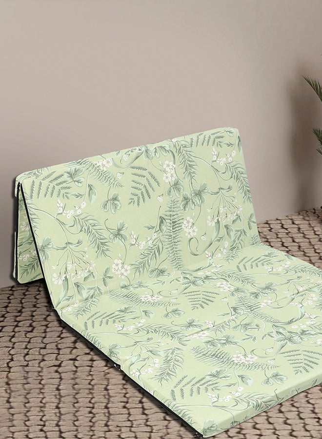 Status Contract 40 mm 4 Fold Single Size Foam Mattresses, Green Print, 182 x 88 Cms  - Image 1