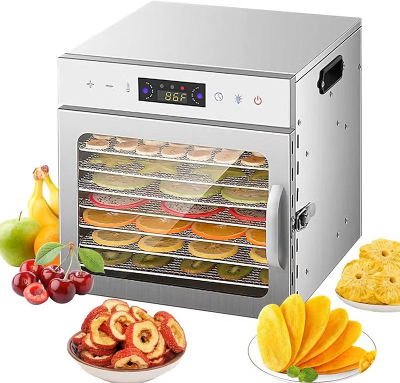 Foloose Food Dehydrator Machine Dehydrator Vegetable Fruit Dehydrator with 24H Timer and Light 8 Drying Racks 800W 30-90℃ with Touchscreen Control and Visible Window for Home Commercial - Image 1