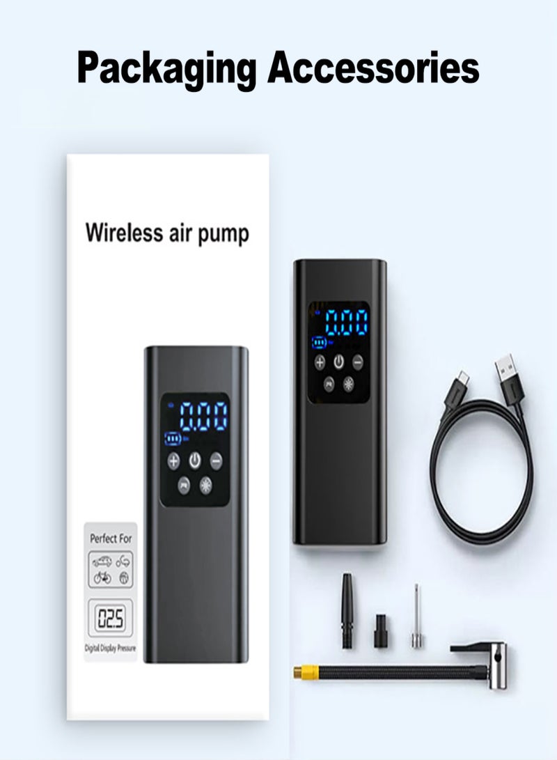 Tire Inflator Portable Air Compressor 4000mAh & 150PSI Air Pump for Car Tires Tire Pump with LED Light for Car Motor Bike Ball - Image 2