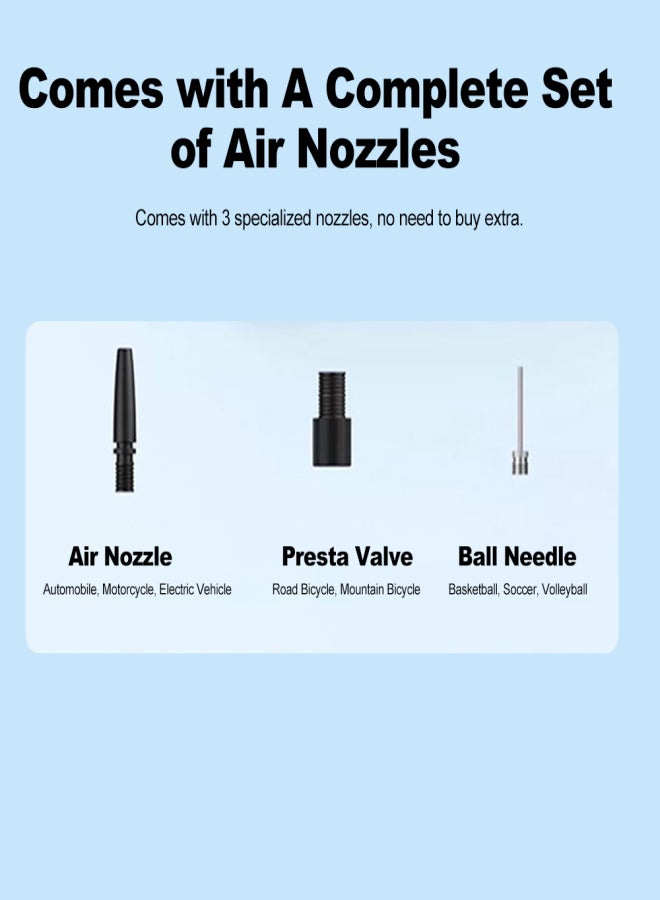 Tire Inflator Portable Air Compressor 4000mAh & 150PSI Air Pump for Car Tires Tire Pump with LED Light for Car Motor Bike Ball - Image 5