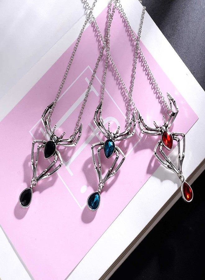 MIFYNN Vintage Gothic Spider Necklace Halloween Crystal Spider Pendant Necklace Punk Style Reptile Animal Jewelry for Woman (Black) - Image 4
