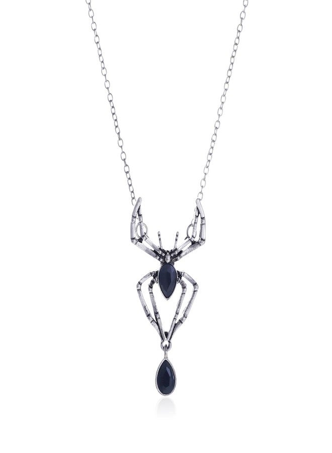 MIFYNN Vintage Gothic Spider Necklace Halloween Crystal Spider Pendant Necklace Punk Style Reptile Animal Jewelry for Woman (Black) - Image 1