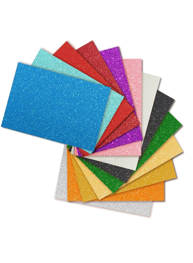Sadaf 10-Piece A4 Size Glitter Sponge Sheet With Sticker Assorted Colours - Image 2