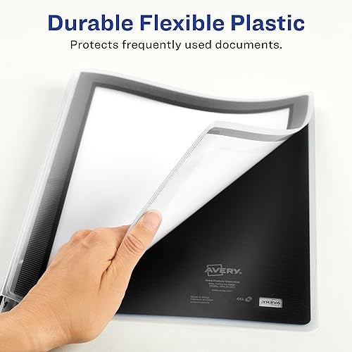 Avery Flexi-View 3 Ring Binders, 1/2 Inch Round Rings, Assorted Colors (Black, Burgundy, Navy Blue), Pack of 12 Binders (15760) - Image 5