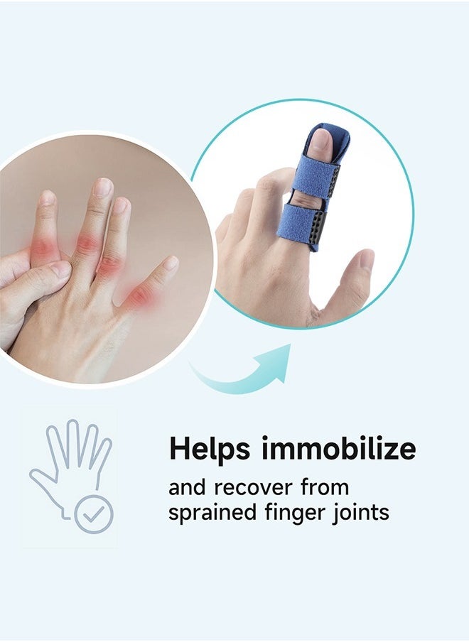 Generic - 3 Pcs Trigger Finger Splint Finger Brace splint , Broken Finger Protector Straightening (Blue) - Image 1