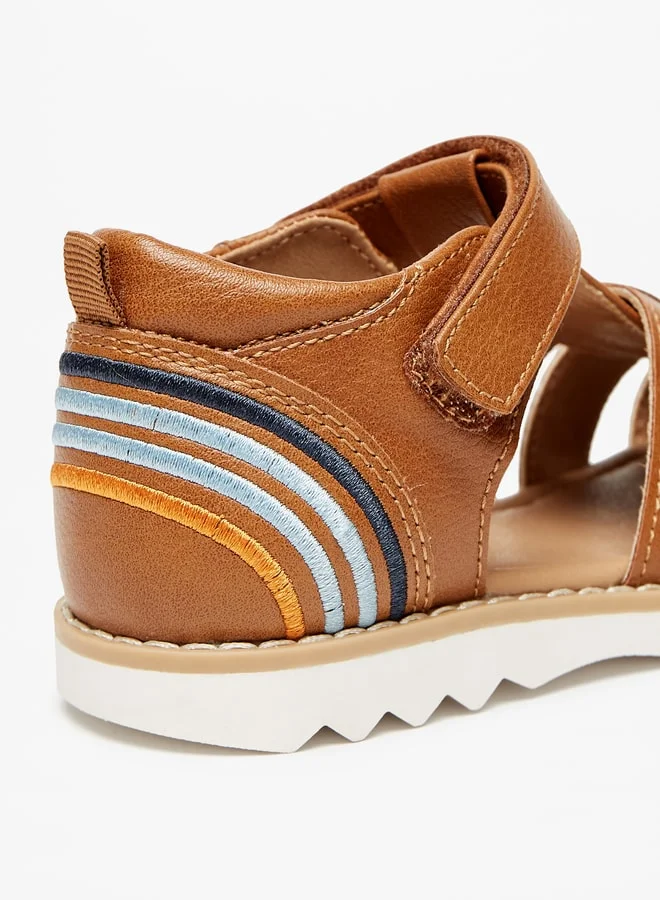 جونيورز Boys Solid Sandals With Hook And Loop Closure