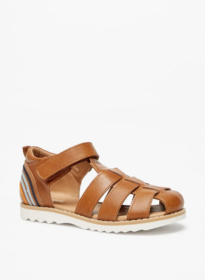 جونيورز Boys Solid Sandals With Hook And Loop Closure