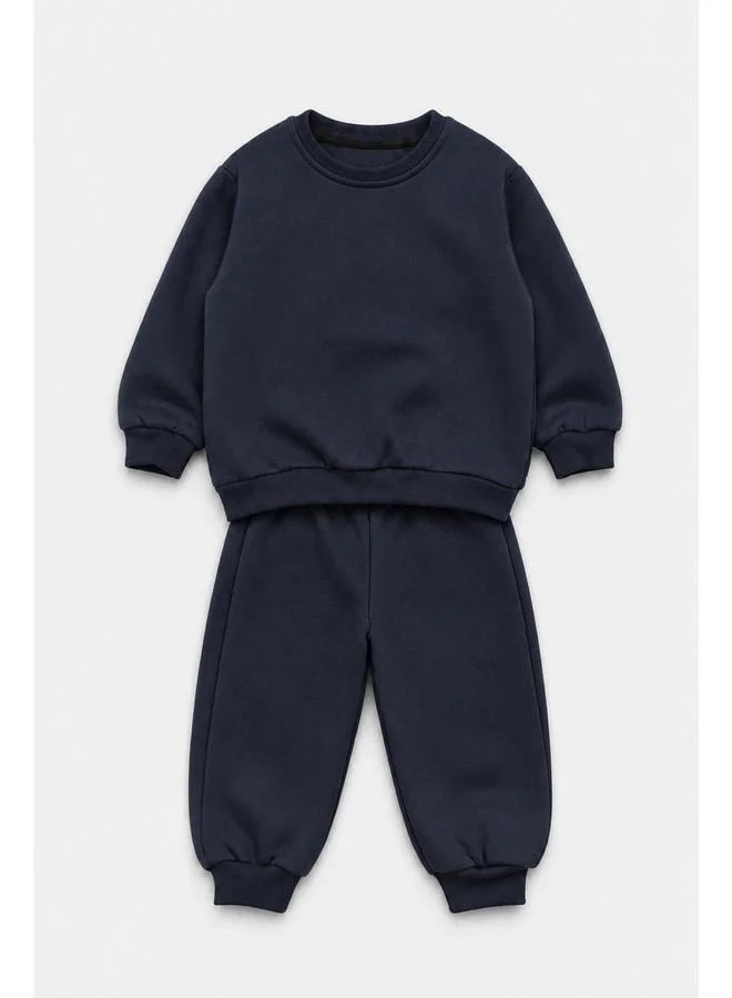 Perendi Unisex Kids Bicycle Collar Winter Top and Bottom Set.
