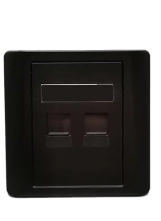 DKURVE Black CAT5E CAT6 Network Wall Socket RJ45 LAN Faceplate  (2 Port) - pzsku/ZD1298EED408CE02E7138Z/45/_/1721723679/e65d58a1-546a-4458-8eab-3816d45b8cfa