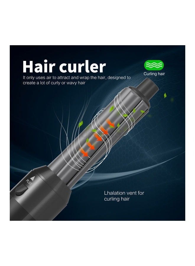 5 in 1 Multi Hair Dryer Styler: High-Speed Negative Ionic Brush for Curling, Volumizing, Straightening, Waves - Professional Salon Tool Black