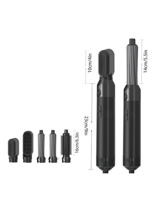 5 in 1 Multi Hair Dryer Styler: High-Speed Negative Ionic Brush for Curling, Volumizing, Straightening, Waves - Professional Salon Tool Black