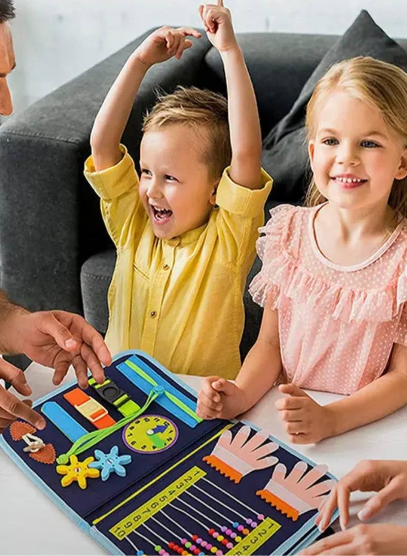 Busy Book for Toddlers – Montessori Sensory Activity Book with Zippers, Buttons, Shoelaces, and Alphabet – Educational Travel Toy for Kids (Ages 2–6) - Image 2