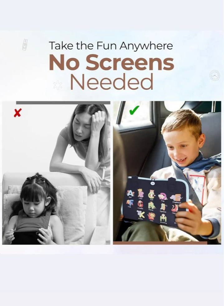 Busy Book for Toddlers – Montessori Sensory Activity Book with Zippers, Buttons, Shoelaces, and Alphabet – Educational Travel Toy for Kids (Ages 2–6) - Image 3