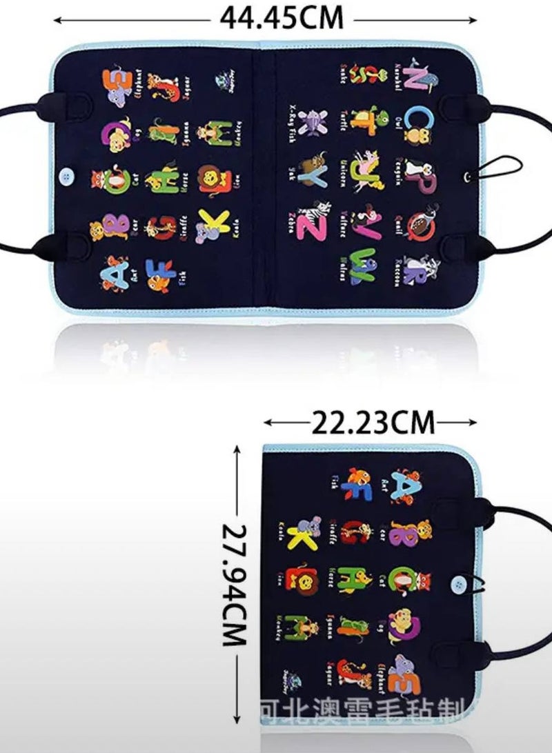 Busy Book for Toddlers – Montessori Sensory Activity Book with Zippers, Buttons, Shoelaces, and Alphabet – Educational Travel Toy for Kids (Ages 2–6) - Image 4