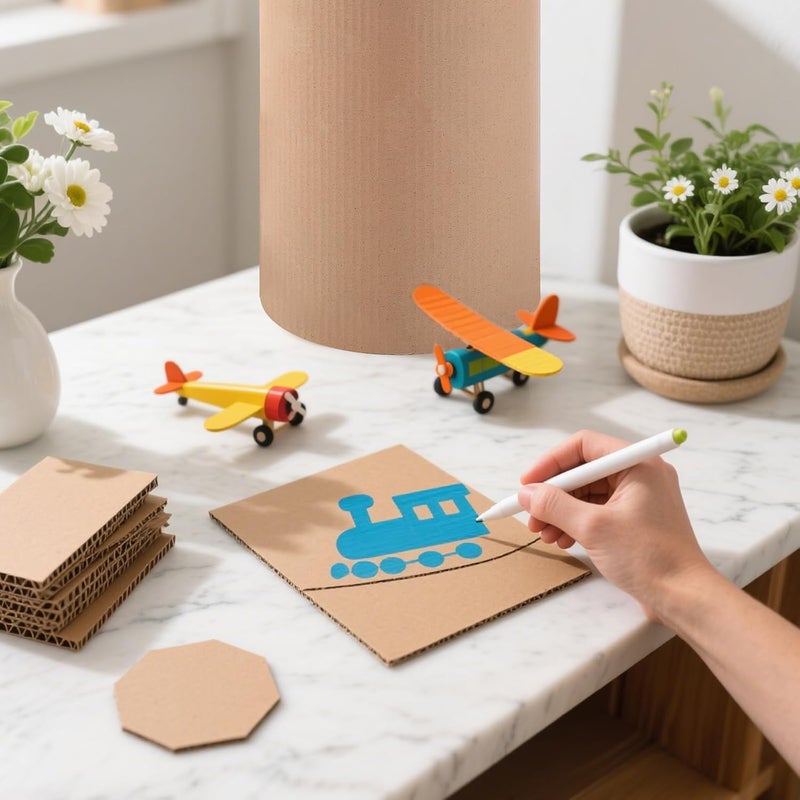 Neyauo 17 x 394 Inch Corrugated Cardboard Roll, Brown Single Face Corrugated Paper, Thicker Wider Large Cardboard Sheets, Heavy Duty Shipping Corrugateds Paper Roll Wrap for Gift Packing, Storage, DIY Crafts - Image 4