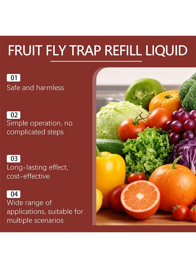 MOONSPRY Fruit Fly Trap Refill Liquid, Fly Bait Product, Fructose Luring Technology, Continuous Trapping To Reduce Pest Problems, Liquid Fly Traps Refill For Indoors, Effective Lure Refill Gnat Catcher For Home Kitchen Use, Non Toxic Safe Near Food, 30ml - Image 5