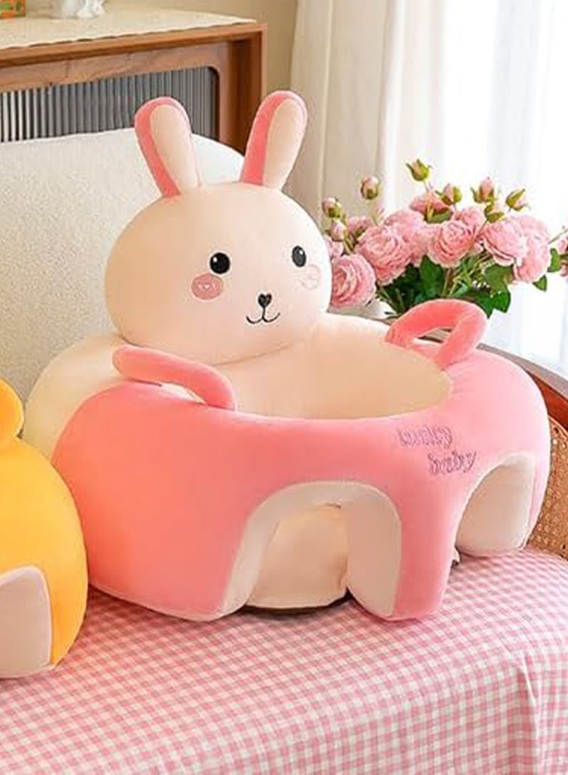 أوربازار أريكة للأطفال، كرسي تعليم الجلوس، مقعد دعم للأطفال، وسادة واقية، وسادة مخملية، كرسي جلوس للأطفال، مقعد دعم للأطفال، مقاعد مخملية للأطفال الصغار (أرنب وردي) - Image 5