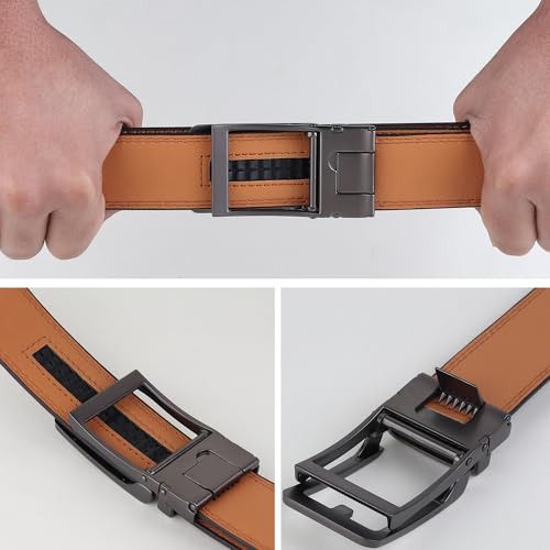 ZORO UNITED Vegan Leather Belt for Men | Formal/Casual, Brown - Image 3
