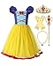 ReliBeauty Girls Elastic Waist Backless Princess Dress Costume with Accessories Yellow 67140 - Image 3