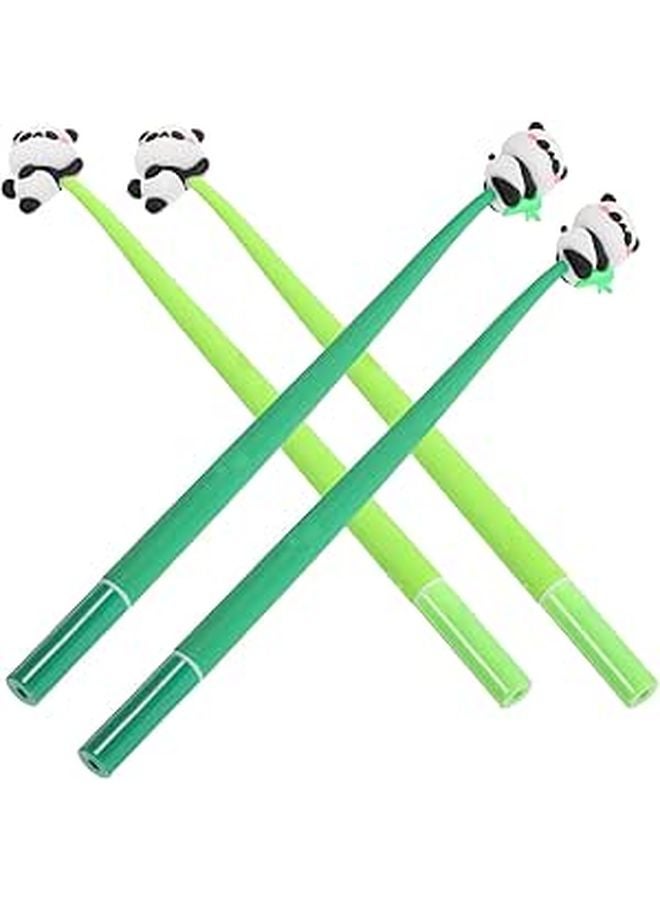 4 Pcs Cute Panda Gel Ink Pens Set with Silicone Grip Smooth Writing for School Office Note Taking Exams - Image 1