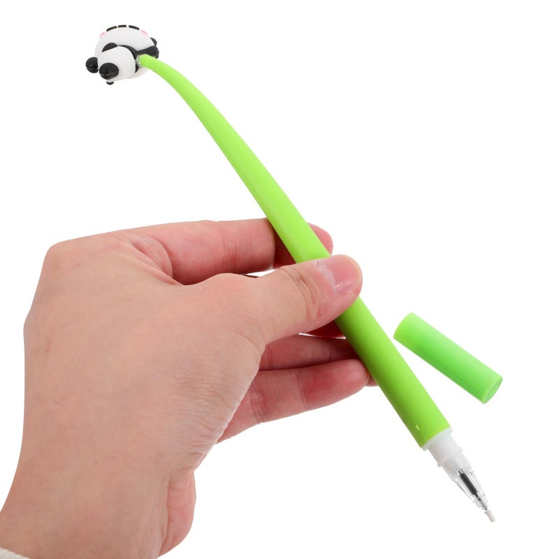 4 Pcs Cute Panda Gel Ink Pens Set with Silicone Grip Smooth Writing for School Office Note Taking Exams - Image 5