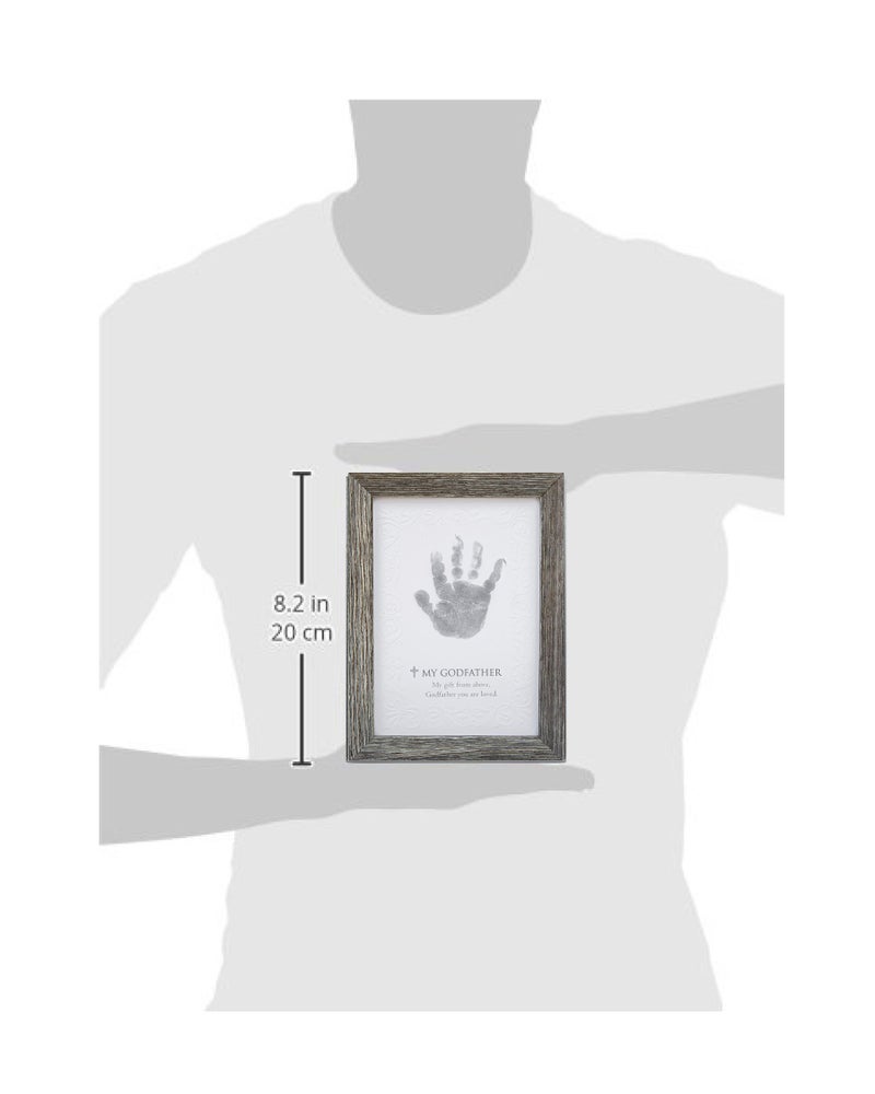 The Grandparent Gift Co. The Grandparent Gift Godmother Godchild Handprint Frame, Grey - Gift for Godmother from Godson or Goddaughter on Baptism, Confirmation - Image 2
