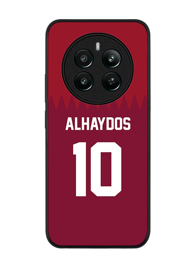 Stylizedd Rugged Black edge case for Realme 12 Plus 5G / Realme 12 4G, Slim fit Case Flexible TPU Gel Thin Cover - Football Team - Qatar, Player Name - Alhaydos - Image 1