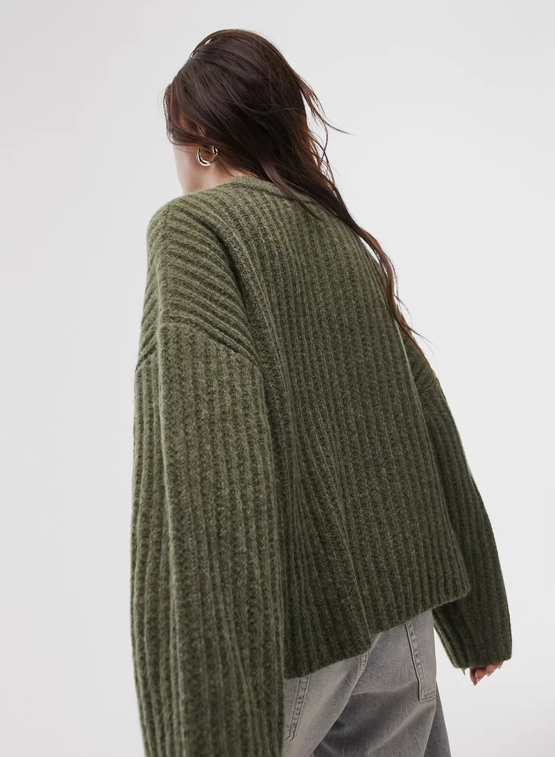 TOPSHOP Crew Neck Ribbed Sweater