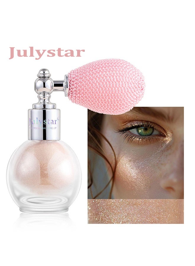 Julystar Fairy Highlight Body Spray 02, Facial Contouring Fine Shimmering Liquid Highlighter, Long-Lasting Sweatproof Stage Makeup Glitter Highlighter Powder Body Spray - 3.5G - Image 1