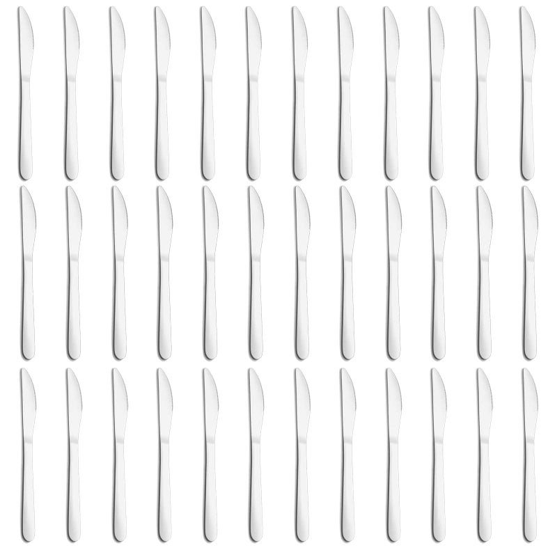Gymdin 36Piece Butter Knives Dinner Knife Set 9 Inches Food Grade Stainless Steel Table Knife Knives Silverware for HomeRestaurantKitchen Dishwasher Safe  Mirror Polished