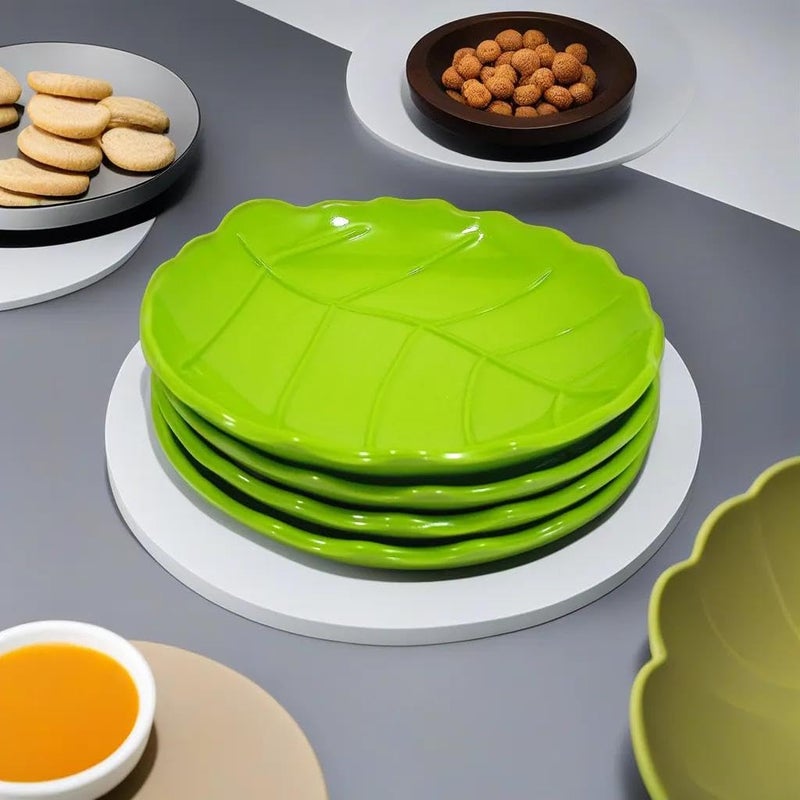 BHOJANWARE (Pack of 4) Melamine Snack Platters-Perfect for Kitchen Utensils & Serving Snacks-(Size 6.5 Inch/ 16 CM) - Image 1