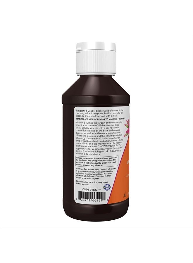 now Supplements, Ultra B-12, Liquid, 800 mcg Folic Acid, Cellular Energy Production*, 4-Ounce - Image 3