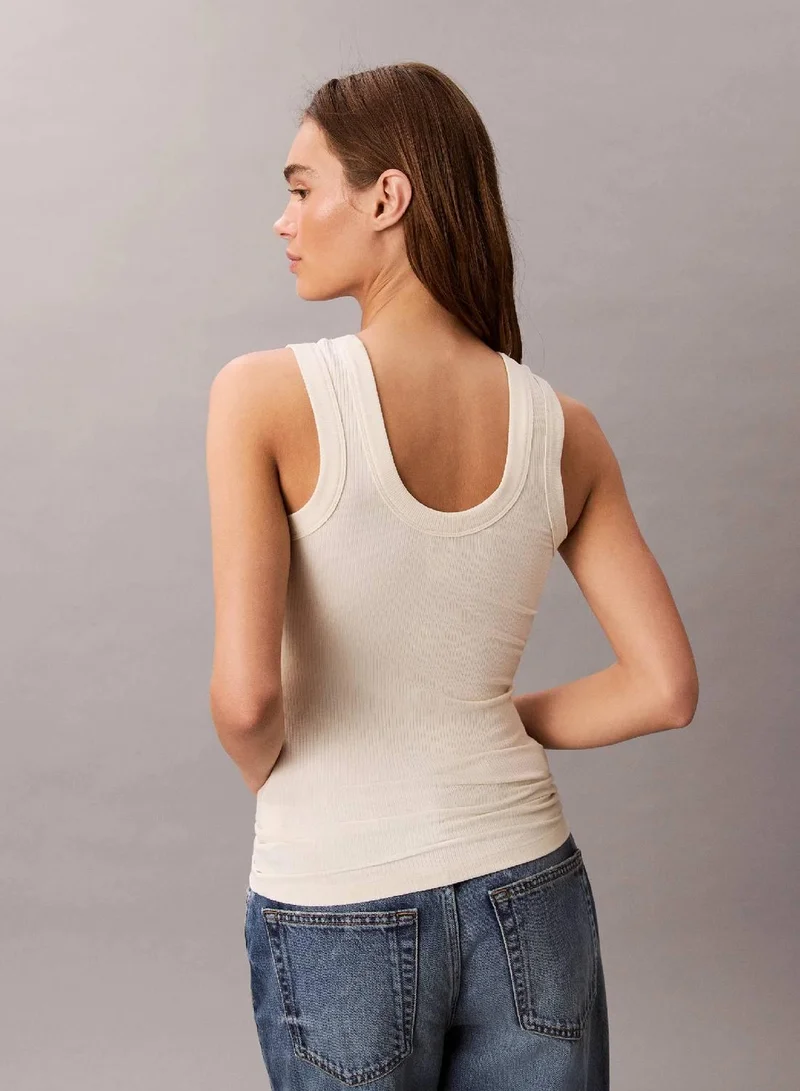 Calvin Klein Jeans Cloud Cream Modal Stretch Rib Tank Top for Women | Best Price UAE