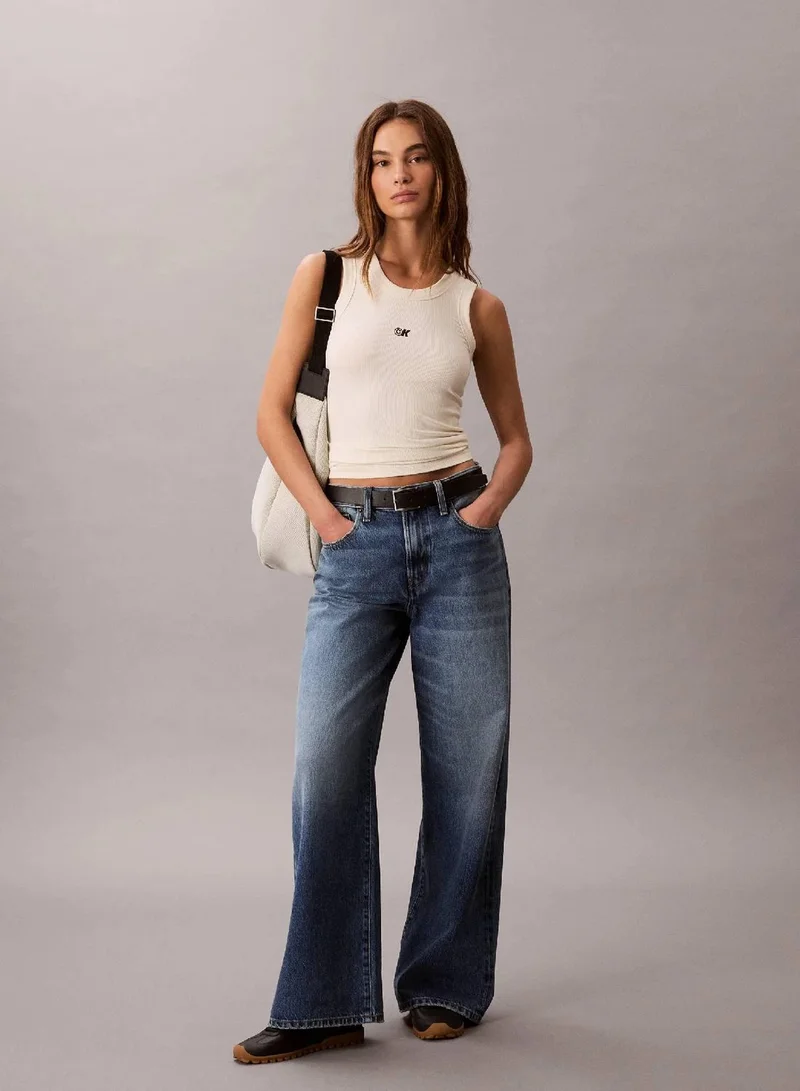 Calvin Klein Jeans Cloud Cream Modal Stretch Rib Tank Top for Women | Best Price UAE