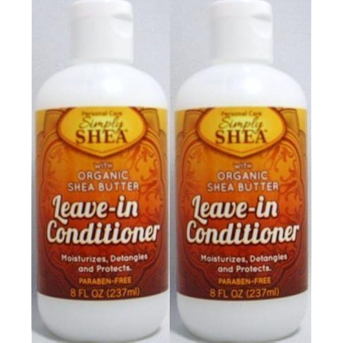 LEAVE-IN CONDITIONER WITH ORGANIC SHEA BUTTER (PARABEN-FREE) 8 OZ (2 PACK)