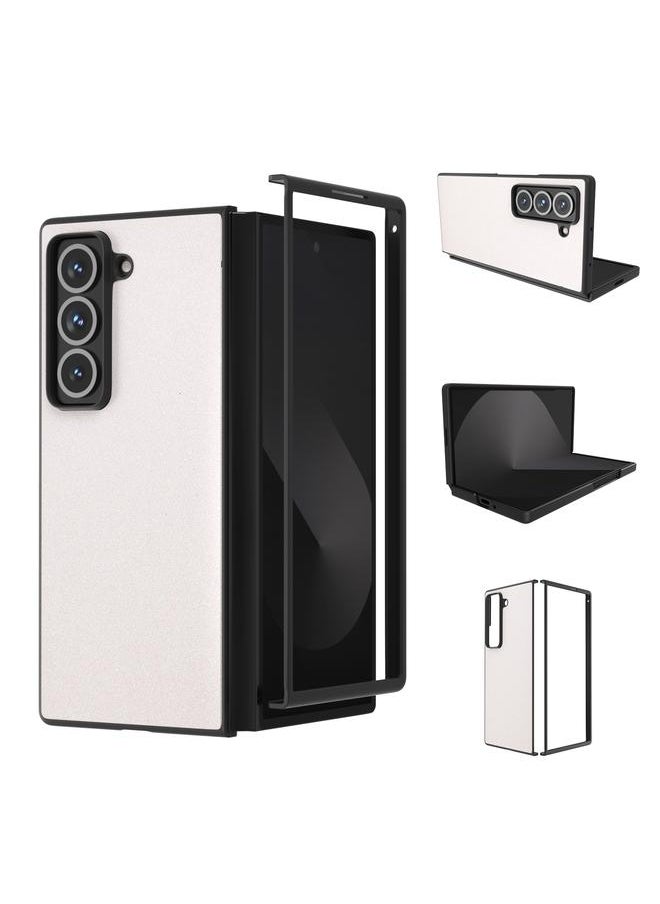 erorex For Samsung Galaxy Z Fold Special Black Frame Glitter Shockproof Phone Case(White) 
