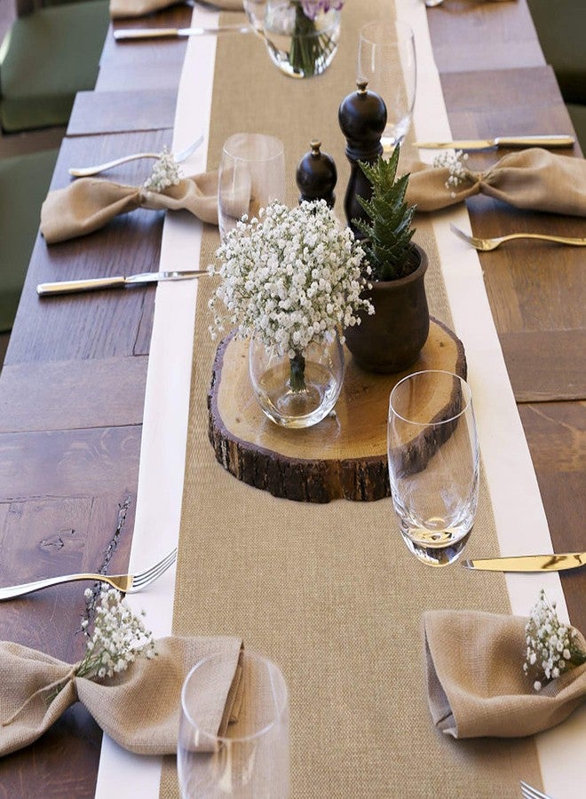 tiosggd Burlap Table Runner, 2 Packs 14"x72" Jute Table Linen Fabric for Christmas, Thanksgiving Day,Easter Decorations,Weddings Table Decor, Farmhouse Rustic Ornament. - Image 2