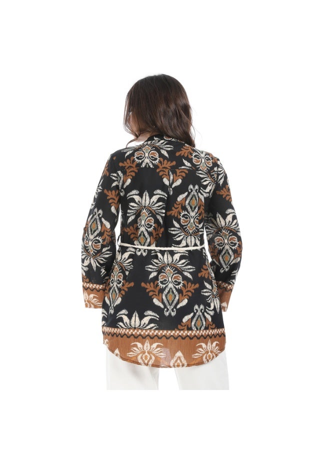 Coctail Floral Blouse-5735-black  - Image 3