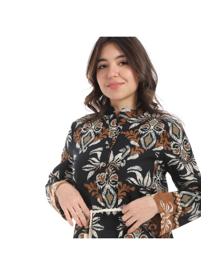 Coctail Floral Blouse-5735-black  - Image 4