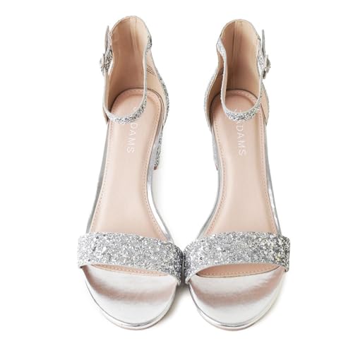 J. Adams J.Adams Daisy Heeled Sandals for Women – Wide Ankle Strap Low 2 Inch Kitten Short Block Heel, Open Toe Dress Shoes – Chunky Heels for Bridal, Wedding, Parties – Dressy Platform Sandals, Women's Shoes - Image 3