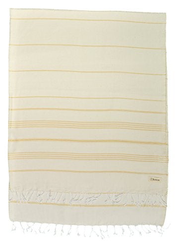 Bersuse Towels Anatolia XL Beach Blanket Throw Blanket Turkish Towel 100% Cotton Extra-Large Quick-Dry Lightweight Premium Peshtemal Towel - 61x82 Inches, Natural Gold - Image 1