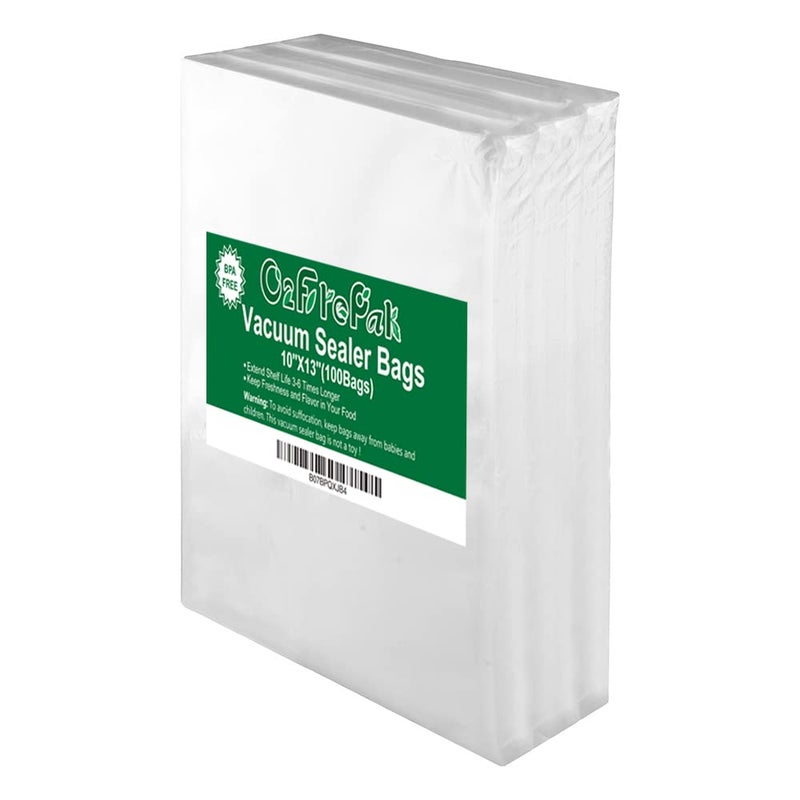 O2frepak 100 Plus Quart 10 x 13 Vacuum Sealer Bags with BPA Free and Puncture PreventionVacuum Seal Freezer BagsGreat for Sous Vide Vaccume Sealer PreCut Bags