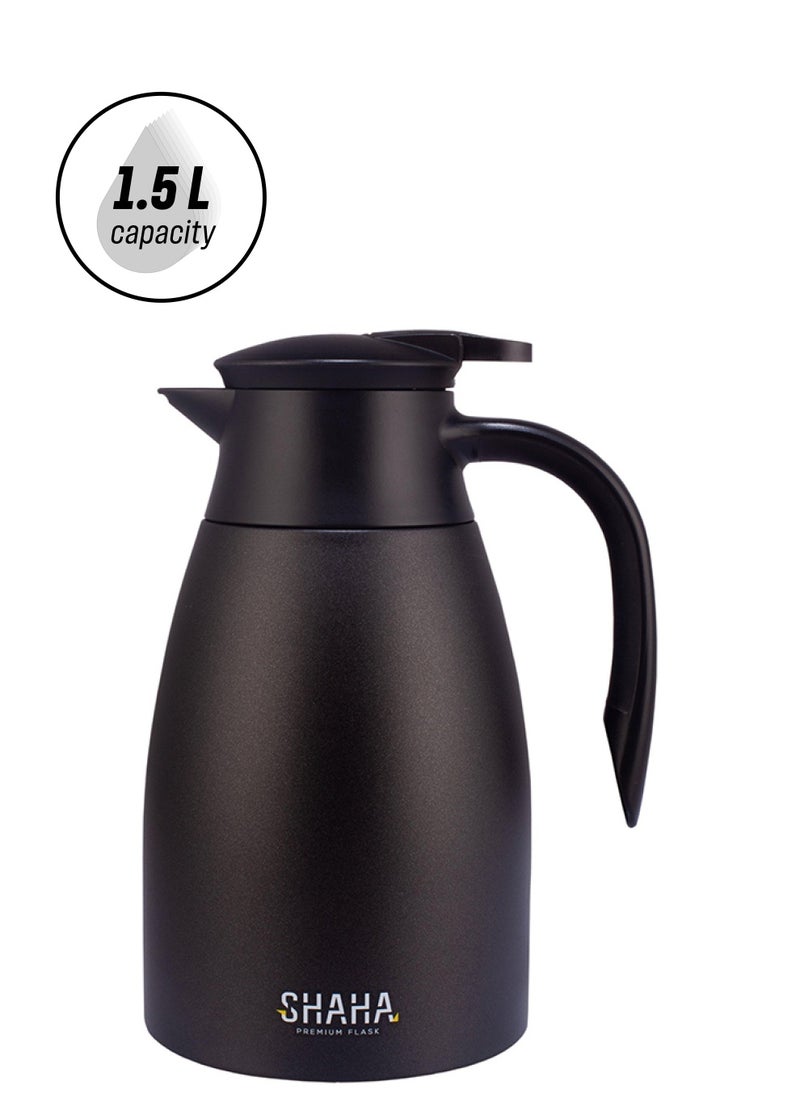 SHAHA Stainless Steel Vacuum Flask 1.5L Black 