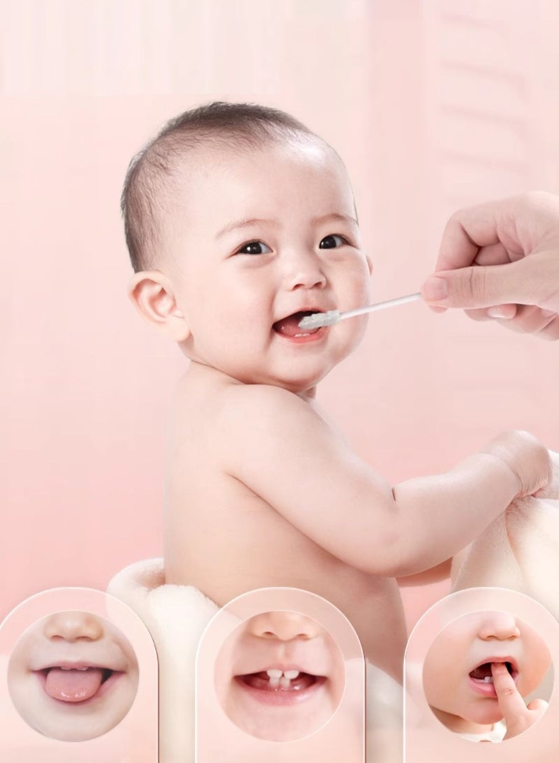 Baby Finger Toothbrush, Baby Tongue Cleaner, Toothbrush Clean Gums Disposable Tongue Cleaner Soft Gauze Toothbrush Infant Oral Cleaning Stick Care for Baby,2 finger cots and 30 brushes - Image 4