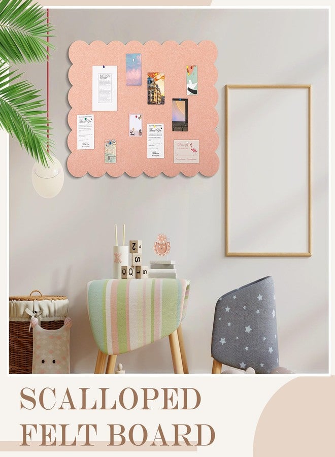 Mooliwe Scalloped Felt Bulletin Board Foldable Pin Cork Board Alternative for Wall Foldable Picture Vision Self Adhesive Bulletin Decorative(Light Pink,36 * 24 Inch) - Image 5