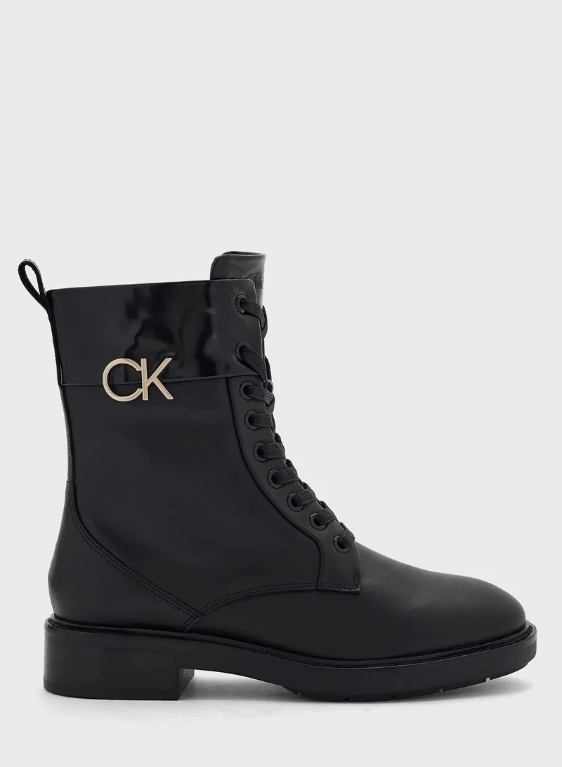 CALVIN KLEIN Rubber Sole Ankle Boots