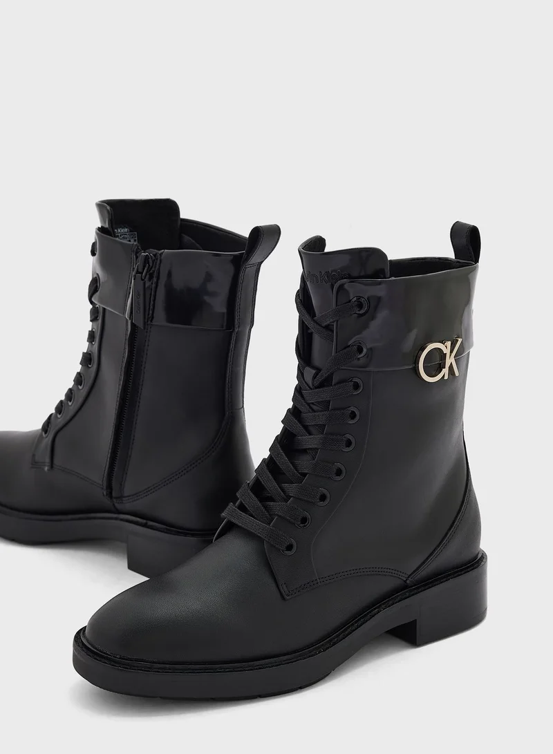 CALVIN KLEIN Rubber Sole Ankle Boots