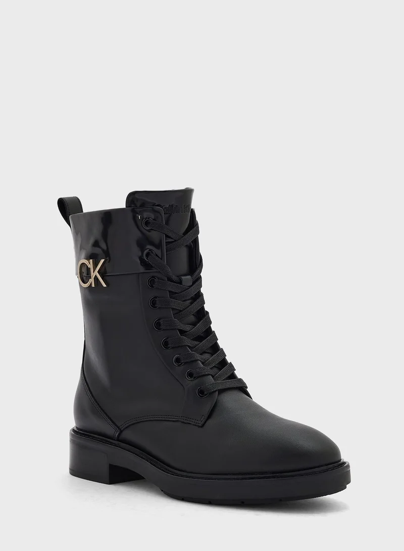 CALVIN KLEIN Rubber Sole Ankle Boots