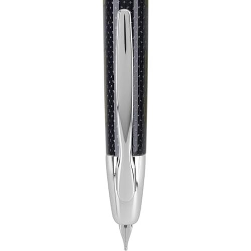 PILOT Vanishing Point Collection Refillable & Retractable Fountain Pen, Blue Carbonesque Barrel with Rhodium Accents, Blue Ink, Medium Nib (60249) - Image 4